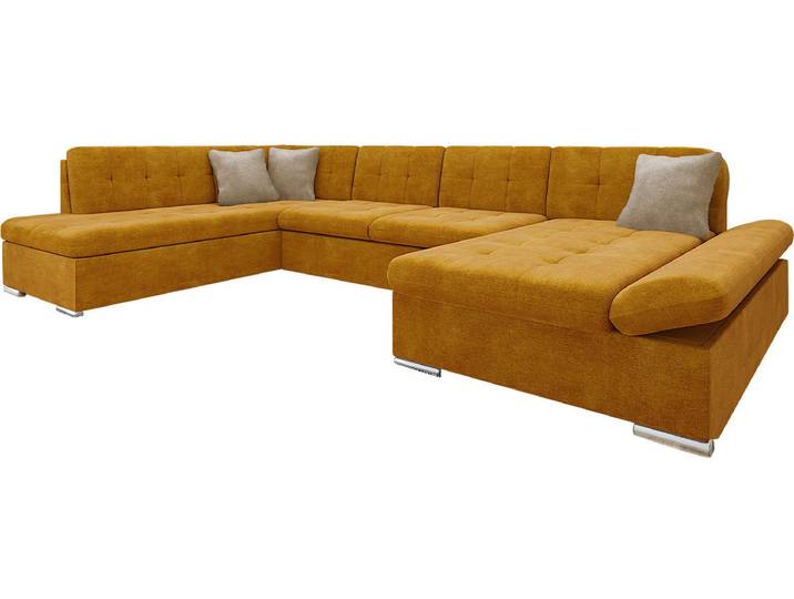 MIRJAN24 Ecksofa Bergen mit Bettkasten, Regulierbare Armlehnen, U-Form Schlafsofa vom Hersteller (Wave 05 + Wave 05 + Wave 02, Seite: Rechts)