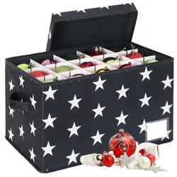 Relaxdays Weihnachtskugel Aufbewahrungsbox Anthrazit,Weiß