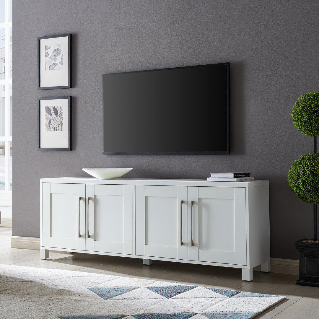 Three Posts Acorn Oaks TV Stand for TVs up to 75" White 75"