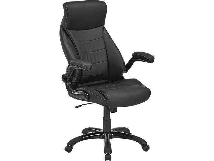 Chefsessel Orlando mit Armlehnen Lederlook Schwarz
