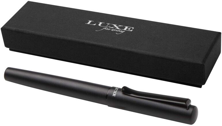 Stylo plume publicitaire en aluminium recyclé à encre noire Lucetta noir