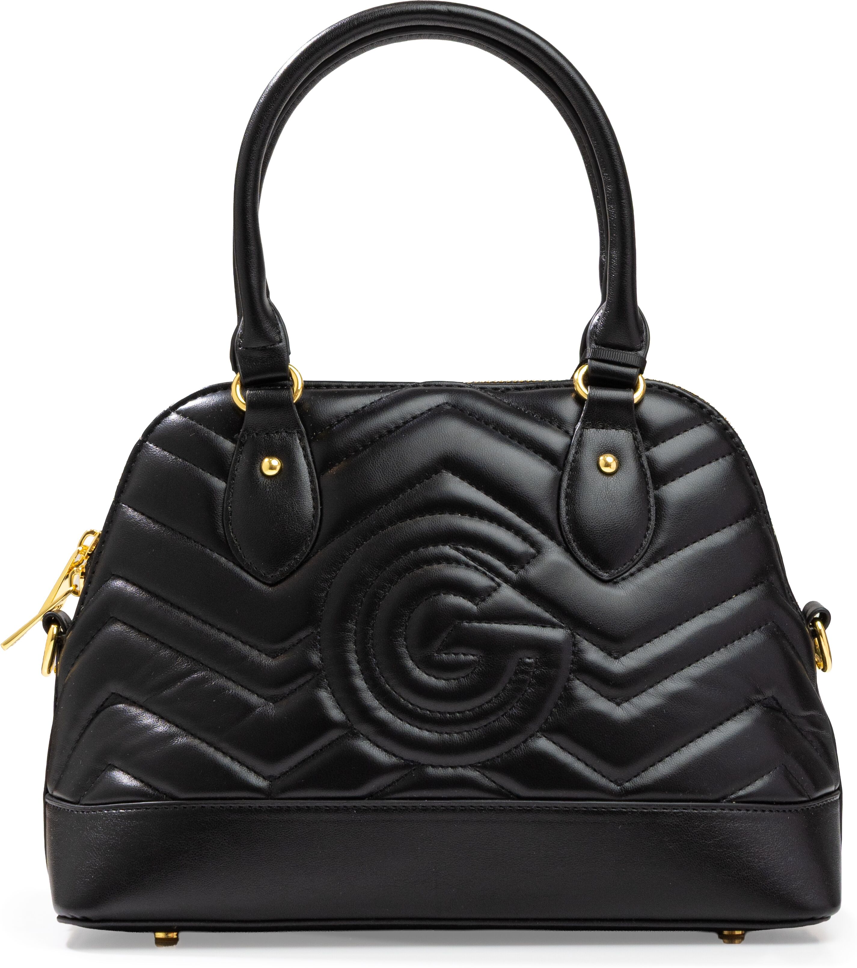 Handtasche "JACKIE", Damen, Gr. B/H/T: 29cm x 20,5cm x 13cm, schwarz, Lederimitat, GABRIELLA G BY GABRIELLA GUCCI, Taschen Handtasche, Damen Umhängetasche, Handtasche, Tragetasche mit Logoprägung schwarz B/H/T: 29cm x 20,5cm x 13cm