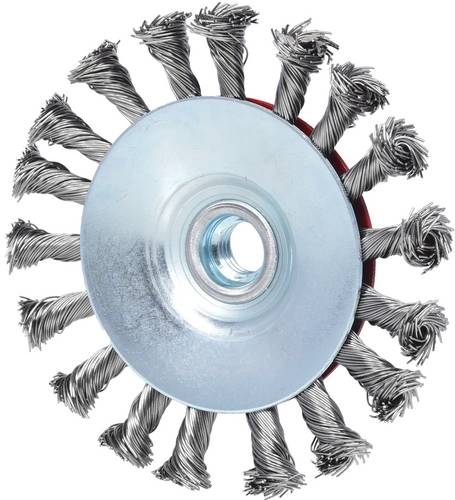 KS Tools 340.0051 Rostfreie Kegelform-Stahldrahtrundbürste, 0,5mm, Ø 115mm