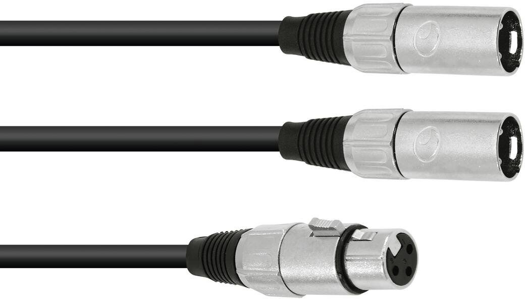 Omnitronic Adapterkabel Xlr(F)/2xxlr(M) 1m Sw
