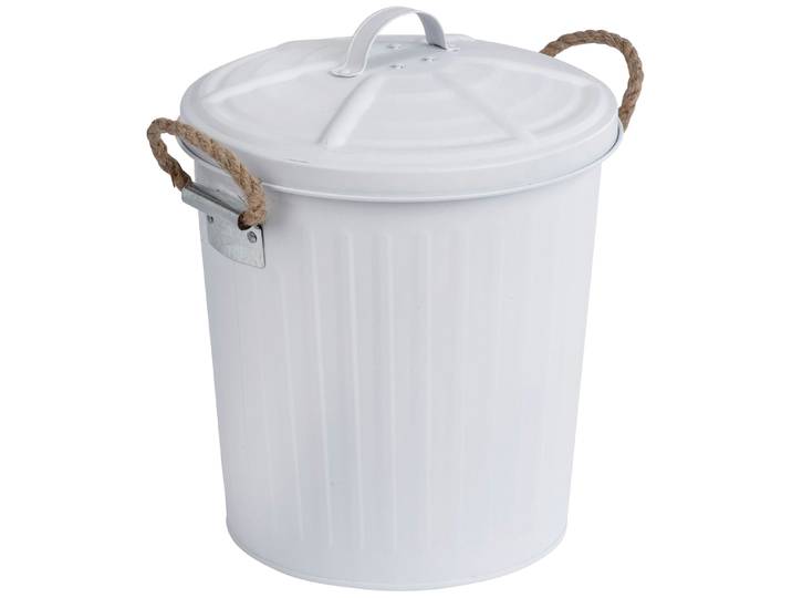 Kosmetikeimer WENKO Gara , weiß, B:24cm H:28,5cm T:23cm, Stahl, Mülleimer, Kosmetikeimer