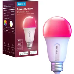 Govee RGBIC Smart LED Glühbirne E27 800 Lumen