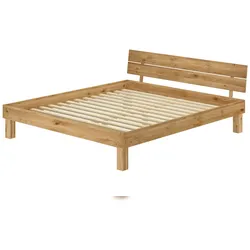 Erst-Holz Stabiles Ehebett Doppelbett 180x200 Eiche massiv geölt Zubehör wählbar V-60.88-18 Rollrost inkl.