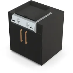 Brabura KC 80 Plancha Körper - Schwarz / Anthrazit / Holzgriff