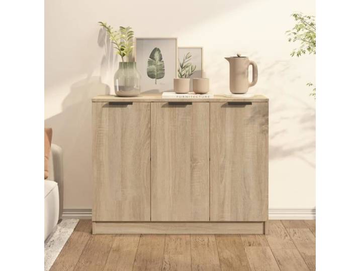 Buffet bas - VIDAXL - Chêne sonoma - 3 portes - Salon - Scandinave - Moderne