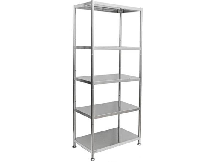 Étagère métallique en acier inox - 74x41x140 étagère murale jusqu'à 200kg - 5 niveaux