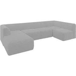 WOHNLANDSCHAFT Ottomane Links MOVA 345x180x78 Grau Cord