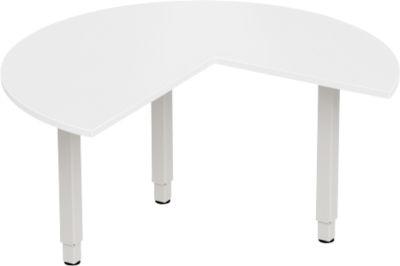 Schäfer Shop Genius Ansatztisch ERGOSTYLE S, 3/4 Kreis, Ansatz rechts oder links, weiß/weiß