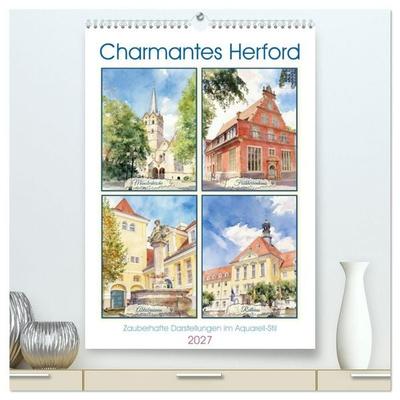 Charmantes Herford (hochwertiger Premium Wandkalender 2027 DIN A2 hoch), Kunstdruck in Hochglanz