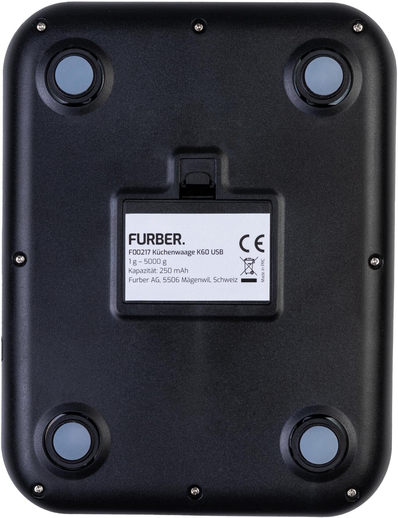 Küchenwaage FURBER "USB Silber", silber (silberfarben), Küchenwaagen, Küchenwaage silberfarben Einheitsgröße