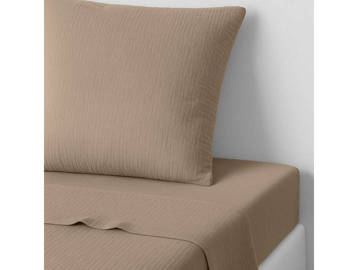 Drap plat gaze de coton 270x300 latte
