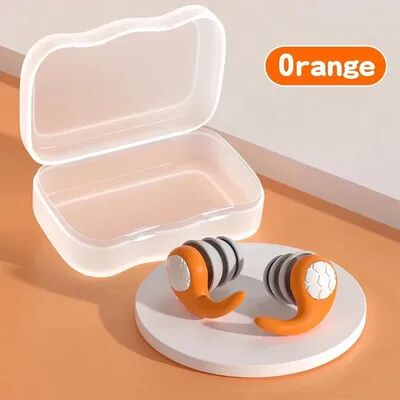 Combo Retail Shop Soft Silicone Earplugs, Waterproof, Comfortable Fit, Noise Cancelling For Sleep, Swimming, Silent Environment orange