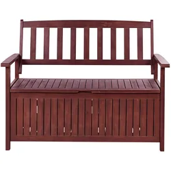 GARTENBANK Akazienholz mahagonibraun cm mit Stauraum 120 Sovana