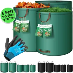 Kesser, Komposter + Gartensack, Gartensack Set Laubsack Gartenabfallsack inkl. Handschuhe (272 l)