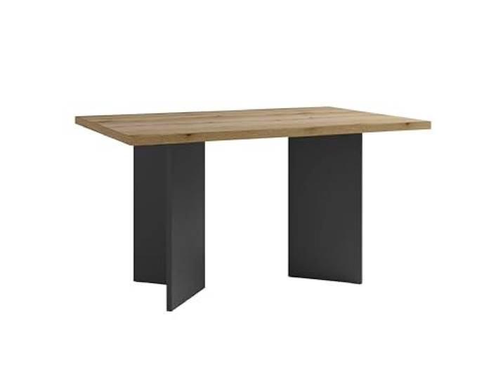 byLIVING Tisch Marten, Tischplatte Evoke Eiche-Optik, Gestell in anthrazit