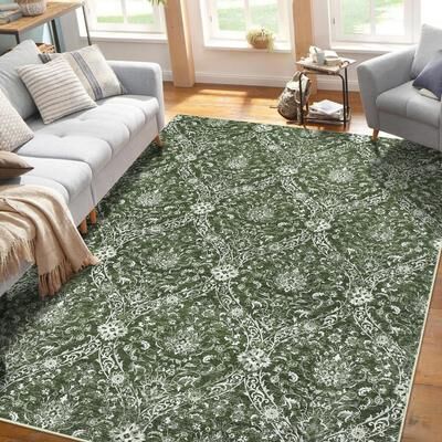 Garvee Traditional Medallion Floral Print Area Rug