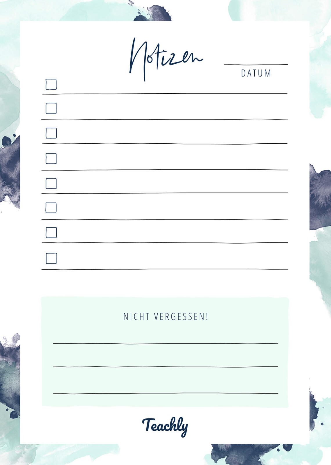 Teachly Notizblock DIN A6, mint 71413003