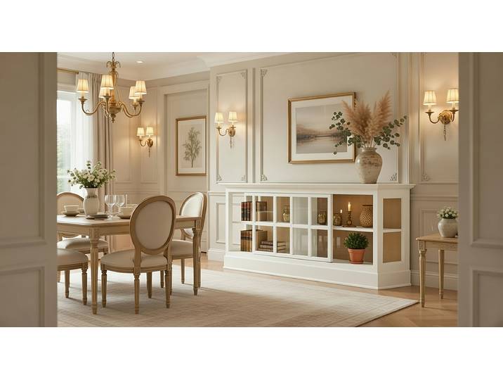 Sideboard I 191 x 84 x 49cm Weiß/Pinie Weiß/Pinie Honig