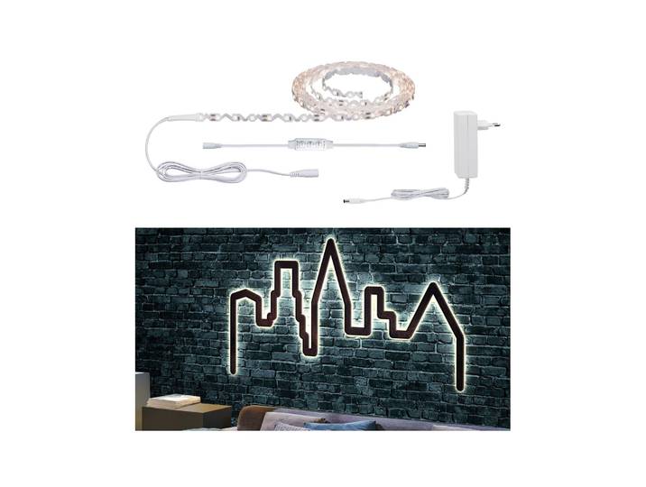 PAULMANN LED-Streifen Function FlexLED 3D Set 5m 10,5W 230V/24V 24VA Weiß , weiß, Flammen 1 Stk., Gesamtlänge 7,82m, Lichterketten, LED-Streifen