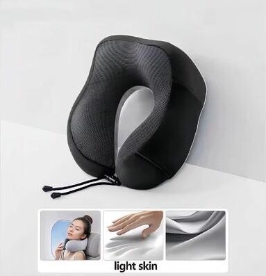Inspired Finds U Shaped Memory Foam Travel Neck Pillow Soft Cervical Support Airplane Pillow black