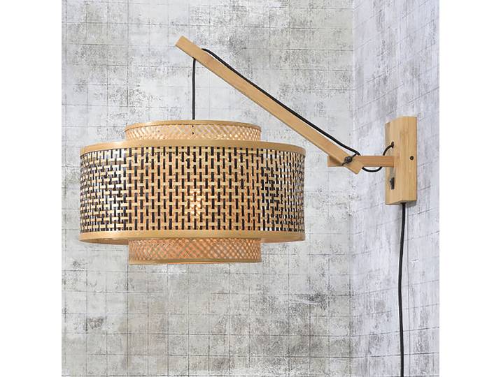 Wandleuchte Bhutan Typ B Ø 50cm Beige/Beige/Schwarz Material: Bambus E27