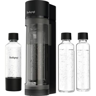 SODAPOP Wassersprudler Logan matt schwarz, 1x 850ml + 1x 600ml Glas + 1x 850ml PET, OHNE CO² Zylinder, Taschenbuch von , Sodapop