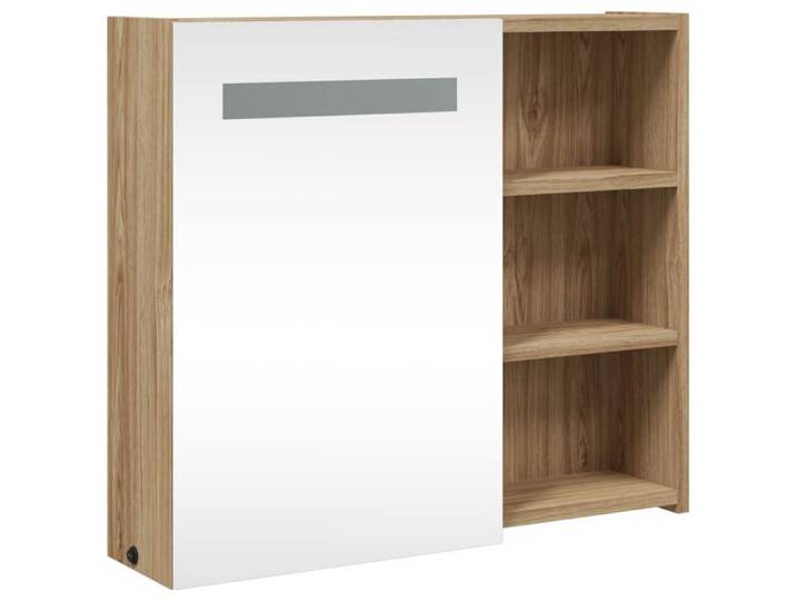 Cabinet/Armoire Miroir - NGM - Elégant Design - Meuble de salle de bain à miroir avec LED chêne 60x13x52 cm 89167122218