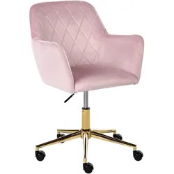 SCHREIBTISCHSTUHL Samtstoff Pastellrosa Leloria