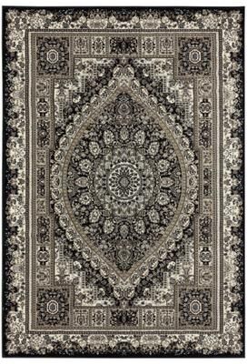 MDA Rugs Vaso Collection Black/Cream Area Rug