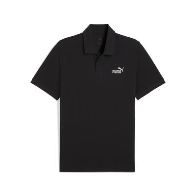 Poloshirt PUMA "Essentials No. 1 Logo Pique-Poloshirt Herren", Herren, Gr. S, schwarz, Obermaterial: 4% Elasthan, 96% Baumwolle; Ärmelbund: 4% Elasthan, 96% Baumwolle; Kragen: 4% Elasthan, 96% Baumwolle, clean, regular fit, Shirts