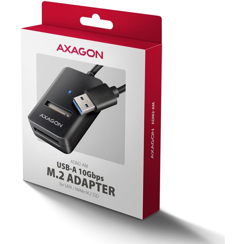 AXAGON ADM2-AM NVMe/SATA SDD Adapter - 10cm