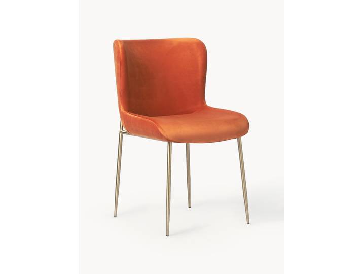 Chaise rembourrée en velours Tess