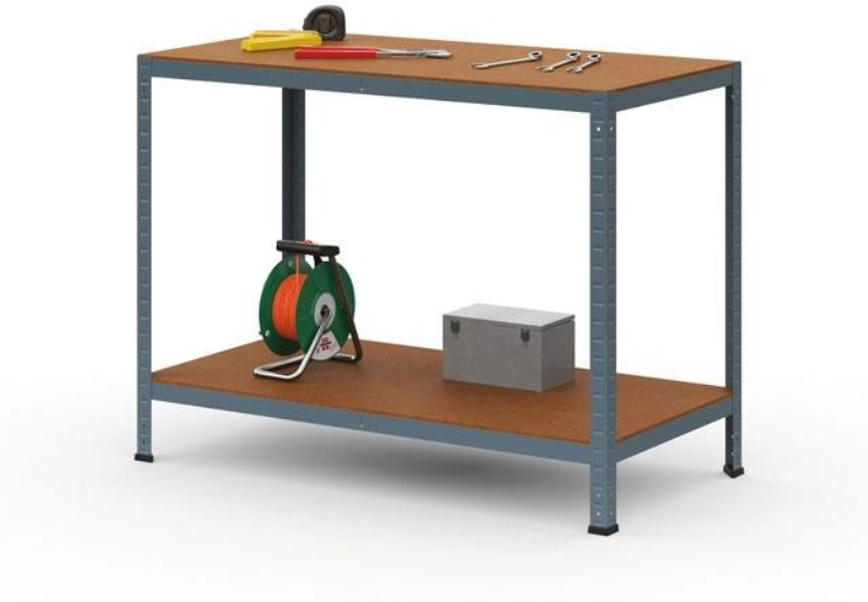B2B Partner Packtisch, MDF Regalböden, 900x1200x600 mm, 300 kg