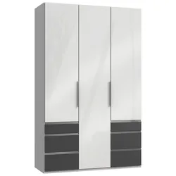 Drehtürenschrank Level 36D ca. 150 cm Graphitfarben/Weiß