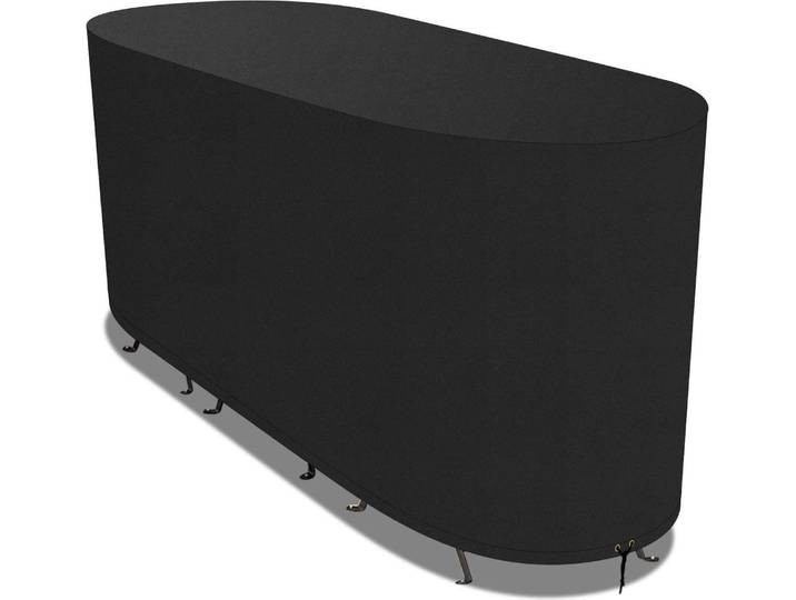 Abdeckhaube für Garten-Bistro-Set 124x63x80cm Schwarz 420D Oxford wasserdicht UV-geschützt