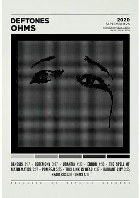 Uplift Treasures Deftones Album Cover Canvas Wall Art Poster 7 40x60cm Unframed