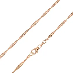 trendor 21234 Damen-Halskette 925 Silber Rosé Vergoldet Singapur-Collier, 42 cm