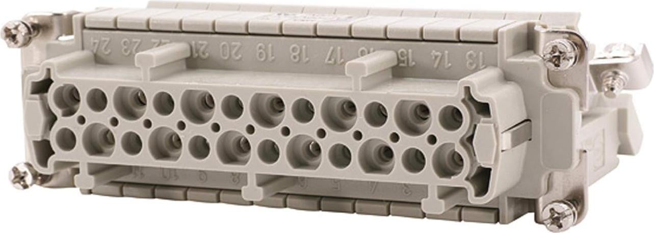 Harting Han 24E verdeelpaneel met steekcontact (F), rechts, schroefklem, 24-polig + PE, 500V, 16A