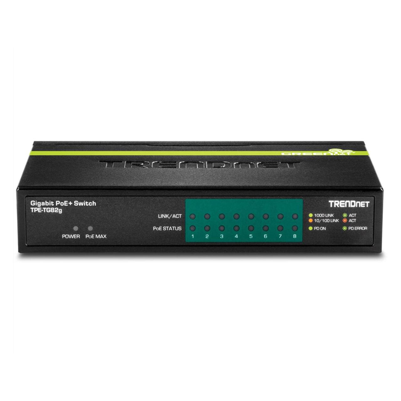 Trendnet TPE-TG82G 8-Port Switch Gigabit PoE+ (8 Ports) (TPE-TG82G)