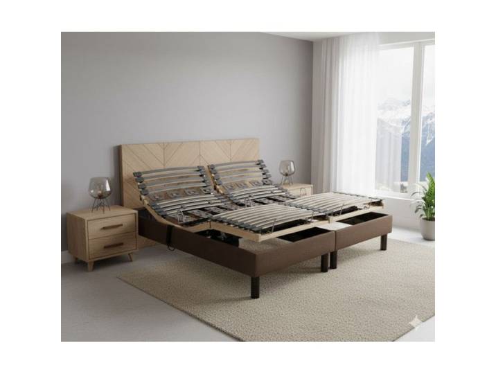 Sommier électrique Essenzia Zen EMOTION MARRON 70x190 Lattes et Plots