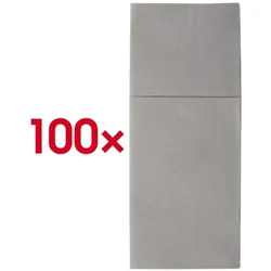 Papstar 100 Bestecktaschen grau - 40 x 48 cm grau