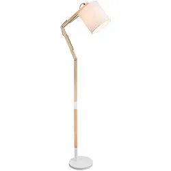 Steh Leuchte Holz Strahler Textil Stand Lampe Höhe verstellbar Wohn Zimmer Beleuchtung Globo 21510S