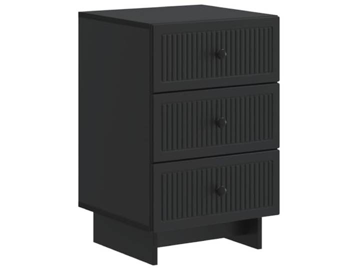 fsahslih Nachttisch Schwarz mit 3 Schubladen 43x41x66,5 cm Holzwerkstoff Stilvoller Nachtschrank fürs Schlafzimmer mit 3 geräumigen Schubfächern, kratzfest und pflegeleicht.