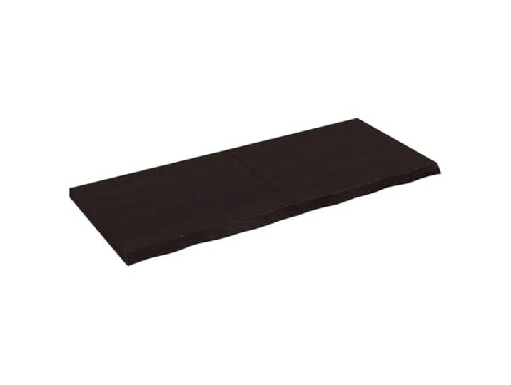 HEFZGDB Massivholz Eiche Tischplatte Dunkelbraun 120x50x(2-4) cm mit Scharnieren faltbar - Naturkante Handgefertigt für Tisch Ersatzplatte - Behandelte Oberfläche sofort einsatzbereit