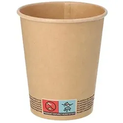 Papstar 1000 Pappbecher 0,2 l Ø 8 cm · 9,2 cm braun Glühweinbecher Heißgetränk Kaltgetränk Kaffee Becher
