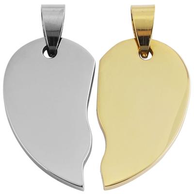Kettenanhänger ADELIA´S "Anhänger – Herz Gravuranhänger aus Edelstahl", gold (weiß), Schmuckanhänger, Damen, Edelstahl, Kettenanhänger, Ideal als Geschenk zum Valentinstag